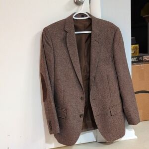 J. Crew Brown Sport Coat with Notched Lapels and Textured Fabric